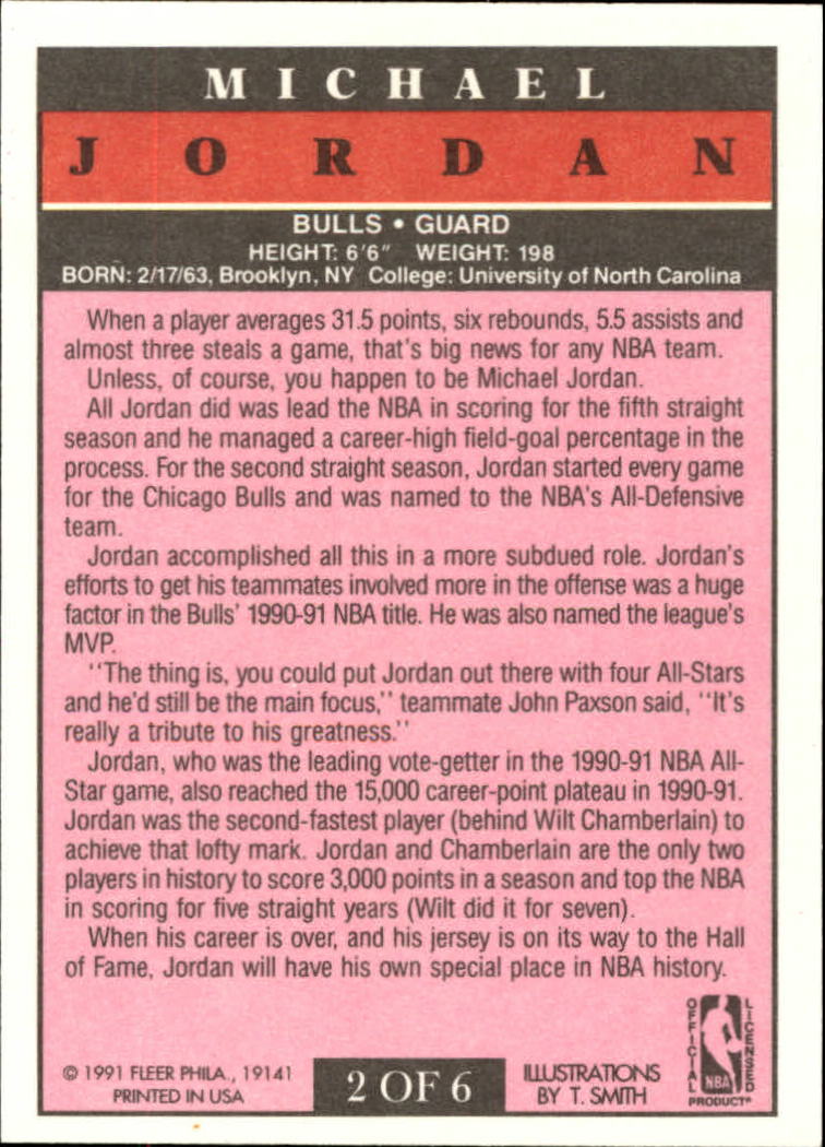 1991-92 Fleer Pro-Visions #2 Michael Jordan back image