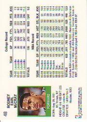 1991-92 Hoops #48 Rodney McCray back image