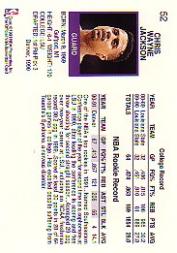 1991-92 Hoops #52 Chris Jackson UER/(Born in Mississippi, not Michigan) back image