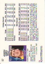1991-92 Hoops #57 Joe Wolf back image