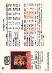 1991-92 Hoops #91 Winston Garland back image