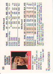 1991-92 Hoops #96 Ken Norman back image
