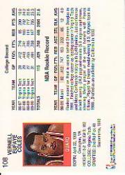1991-92 Hoops #108 Bimbo Coles back image