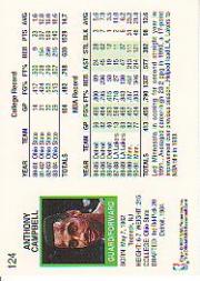 1991-92 Hoops #124 Tony Campbell back image