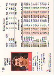 1991-92 Hoops #138 Reggie Theus back image