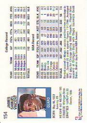1991-92 Hoops #154 Sam Vincent back image