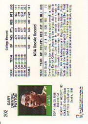 1991-92 Hoops #202 Gary Payton back image
