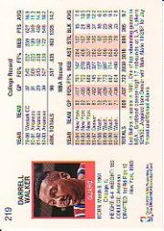 1991-92 Hoops #219 Darrell Walker back image