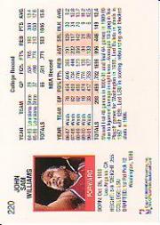 1991-92 Hoops #220 John Williams back image