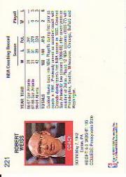 1991-92 Hoops #221 Bob Weiss CO back image