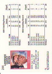 1991-92 Hoops #244 Larry Brown CO back image