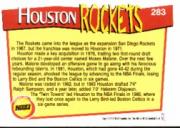 1991-92 Hoops #283 Houston Rockets TC back image