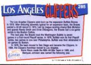 1991-92 Hoops #285 Los Angeles Clippers TC back image