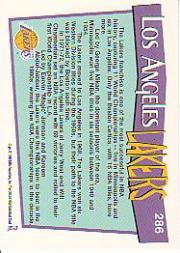 1991-92 Hoops #286 Los Angeles Lakers TC back image