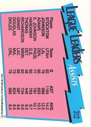 1991-92 Hoops #312 Assists League Leaders/John Stockton/Magic Johnson back image