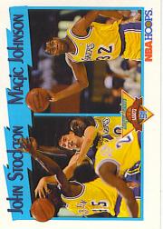 1991-92 Hoops #312 Assists League Leaders/John Stockton/Magic Johnson