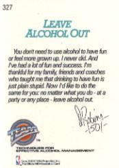 1991-92 Hoops #327 David Robinson/Leave Alcohol Out back image