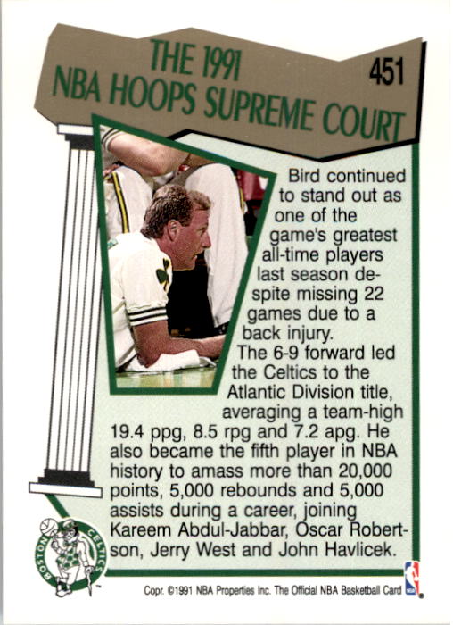 1991 Hoops #451 Larry Bird Value - Basketball