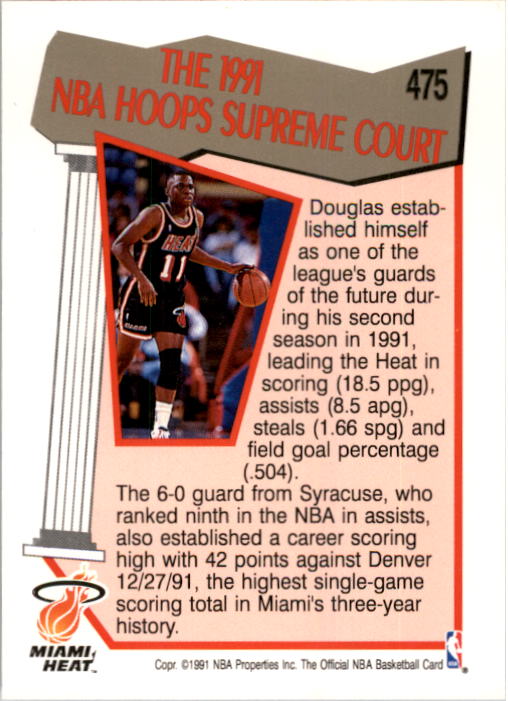 1991-92 Hoops #475 Sherman Douglas SC back image