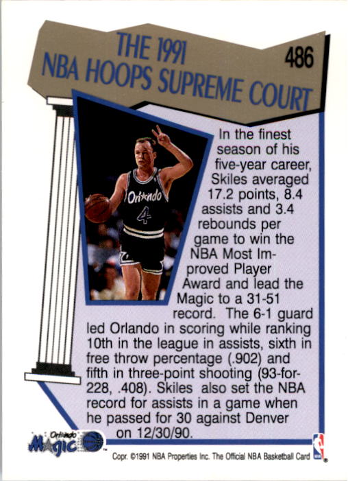 1991-92 Hoops #486 Scott Skiles SC back image