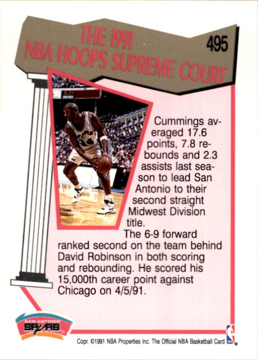 1991-92 Hoops #495 Terry Cummings SC back image