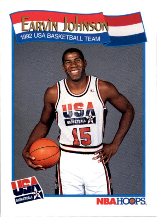 1991-92 Hoops #578 Magic Johnson USA
