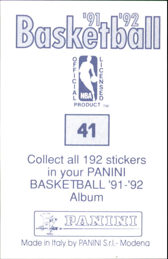 1991-92 Panini Stickers #41 Derrick McKey back image
