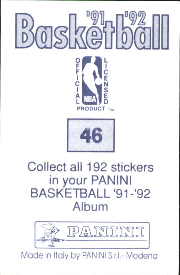 1991-92 Panini Stickers #46 James Donaldson back image