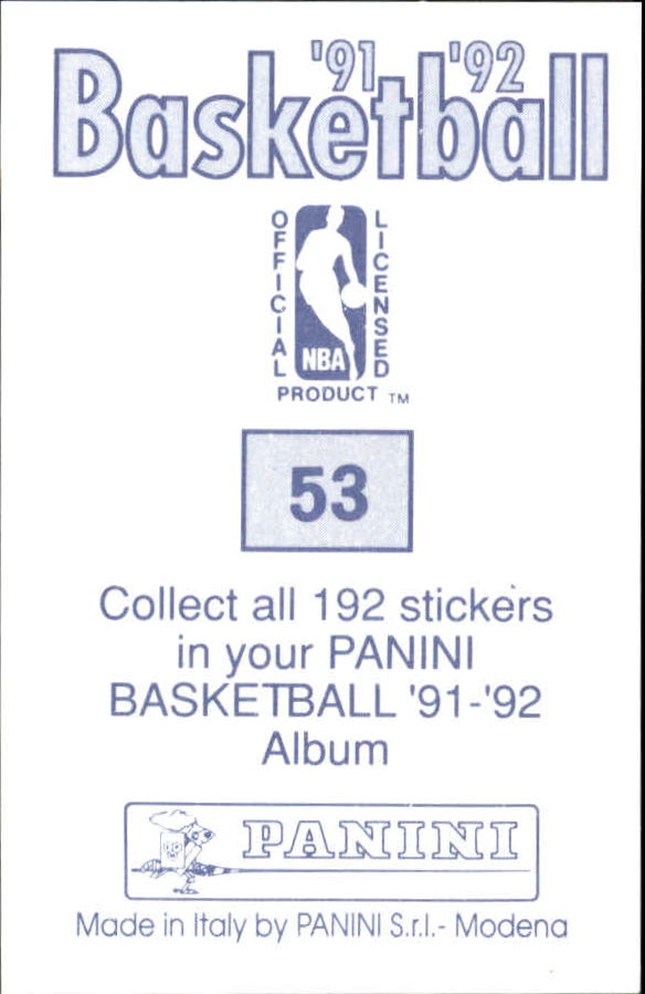 1991-92 Panini Stickers #53 Chris Jackson back image