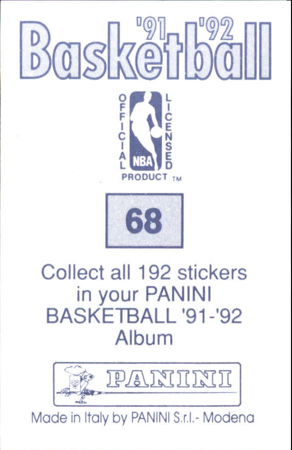 1991-92 Panini Stickers #68 Sam Mitchell back image
