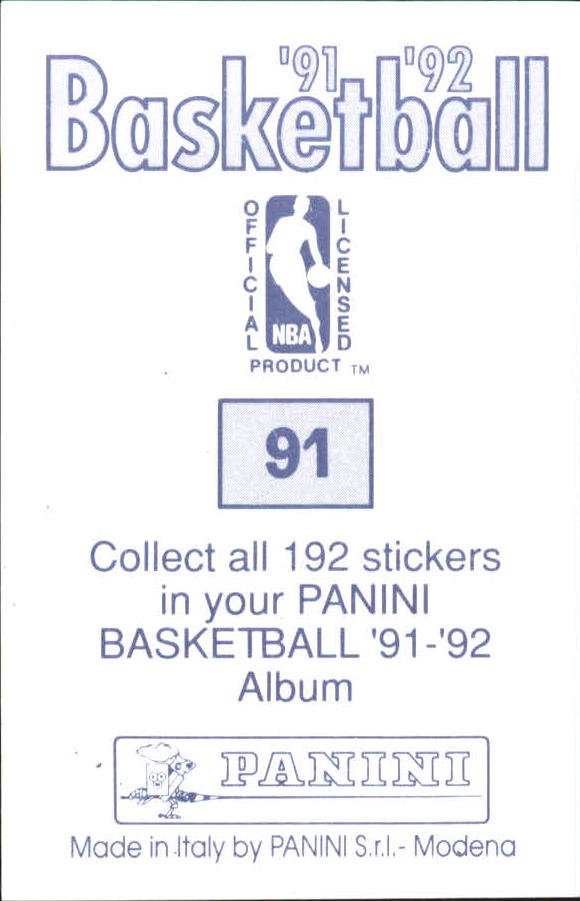 1991-92 Panini Stickers #91 Karl Malone AS back image