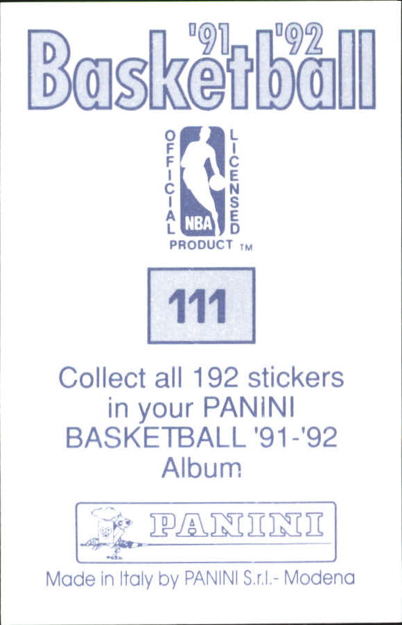 1991-92 Panini Stickers #111 Mike Gminski back image