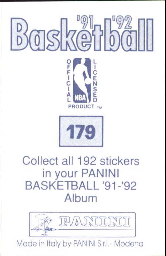 1991-92 Panini Stickers #179 Derrick Coleman ART back image