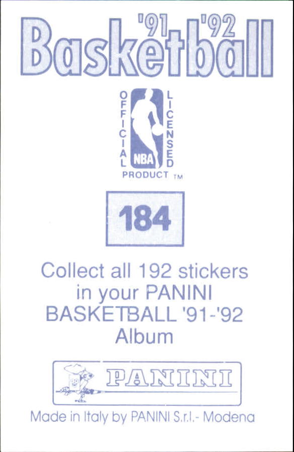 1991-92 Panini Stickers #184 Gary Payton ART back image
