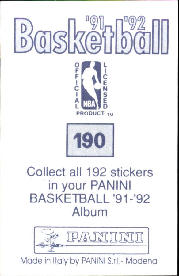 1991-92 Panini Stickers #190 Michael Jordan AS back image