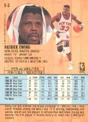 1991-92 Fleer Tony's Pizza #3 Patrick Ewing back image