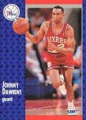 1991-92 Fleer Tony's Pizza #25 Johnny Dawkins