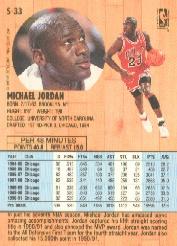 1991-92 Fleer Tony's Pizza #33 Michael Jordan back image