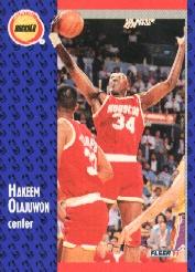 1991-92 Fleer Tony's Pizza #37 Hakeem Olajuwon