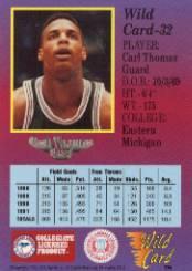1991-92 Wild Card #32 Carl Thomas back image