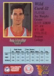1991-92 Wild Card #52 Jay Murphy back image
