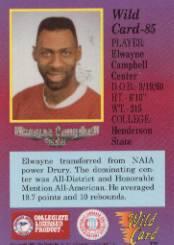1991-92 Wild Card #85 Elwayne Campbell back image