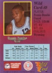 1991-92 Wild Card #89 Fennis Dembo back image