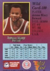 1991-92 Wild Card #100 Jerome Mincy back image