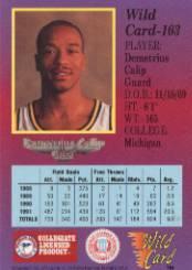 1991-92 Wild Card #103 Demetrius Calip back image