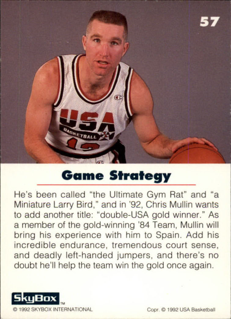 1992 SkyBox USA #57 Chris Mullin/Game Strategy back image
