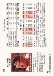 1992 Hoops 100 Superstars #16 Scottie Pippen back image