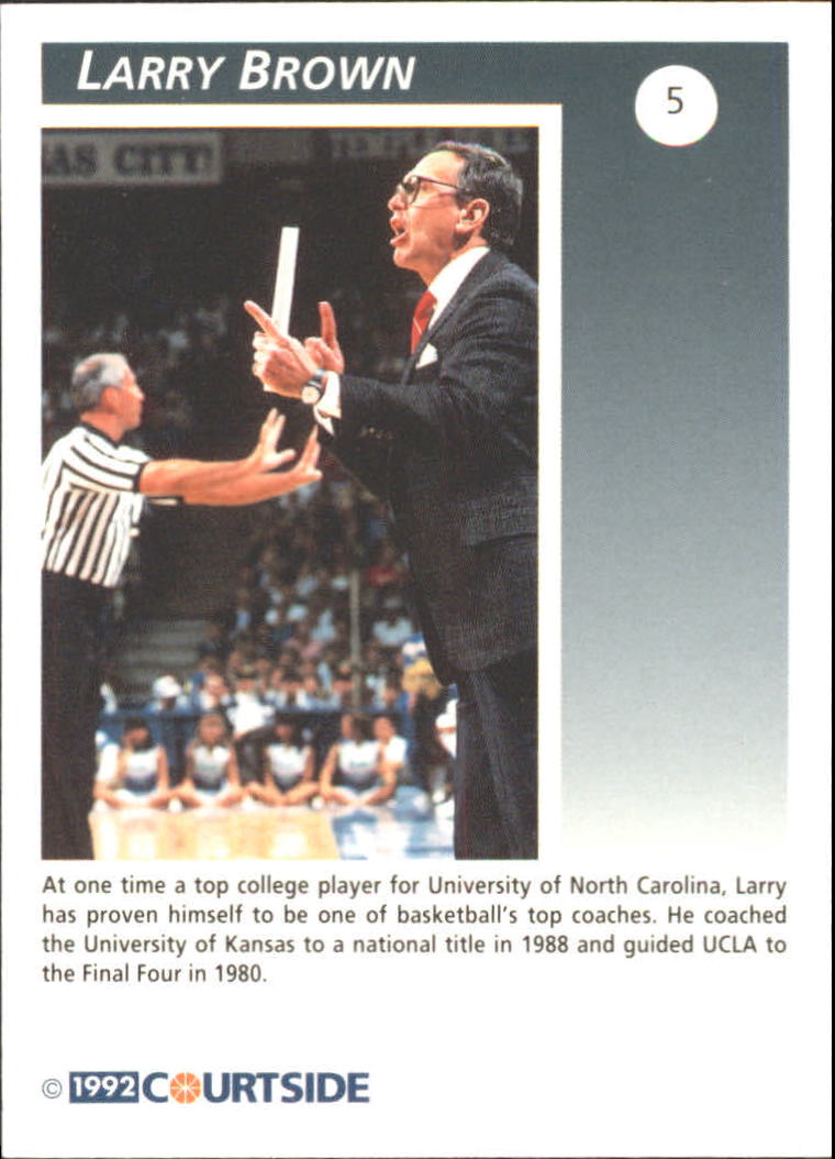 1992 Courtside Flashback #5 Larry Brown CO back image