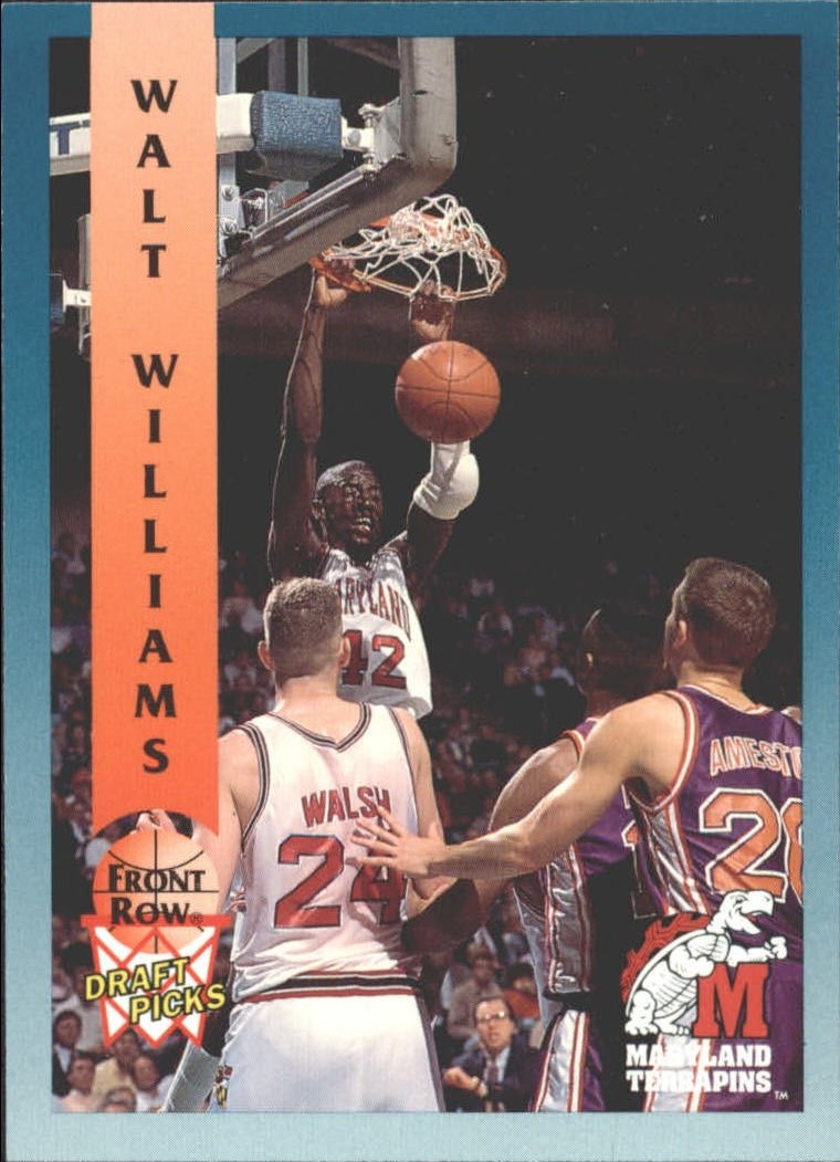1992 Front Row #96 Walt Williams/Action shot on/front, portrait on back