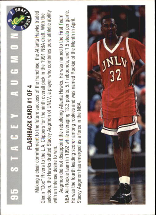 1992 Classic #95 Stacey Augmon FB back image